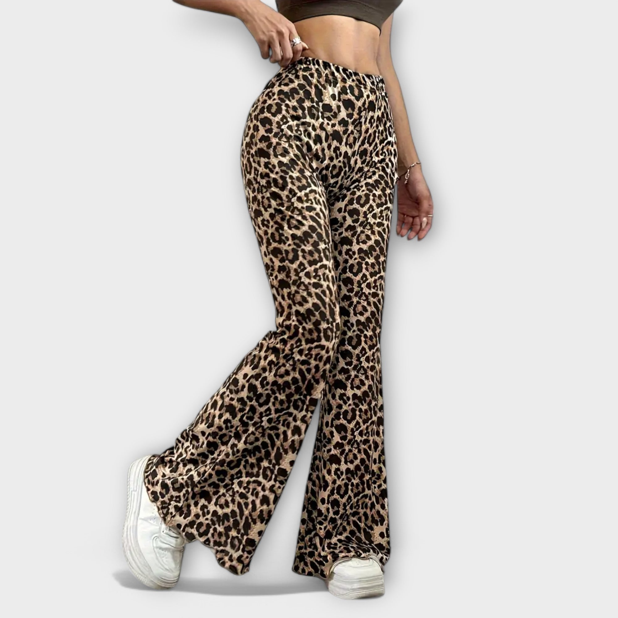 Tereza | Kalhoty Bootcut s leopardím potiskem