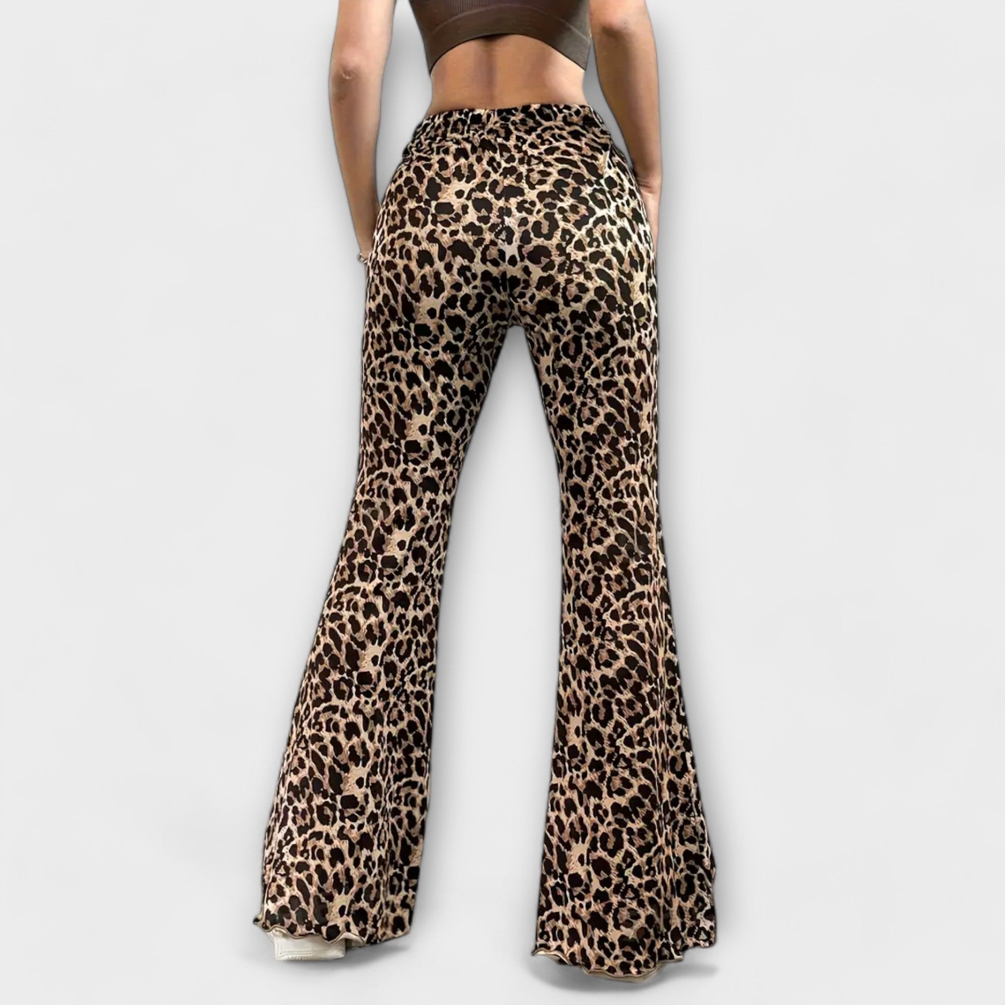 Tereza | Kalhoty Bootcut s leopardím potiskem