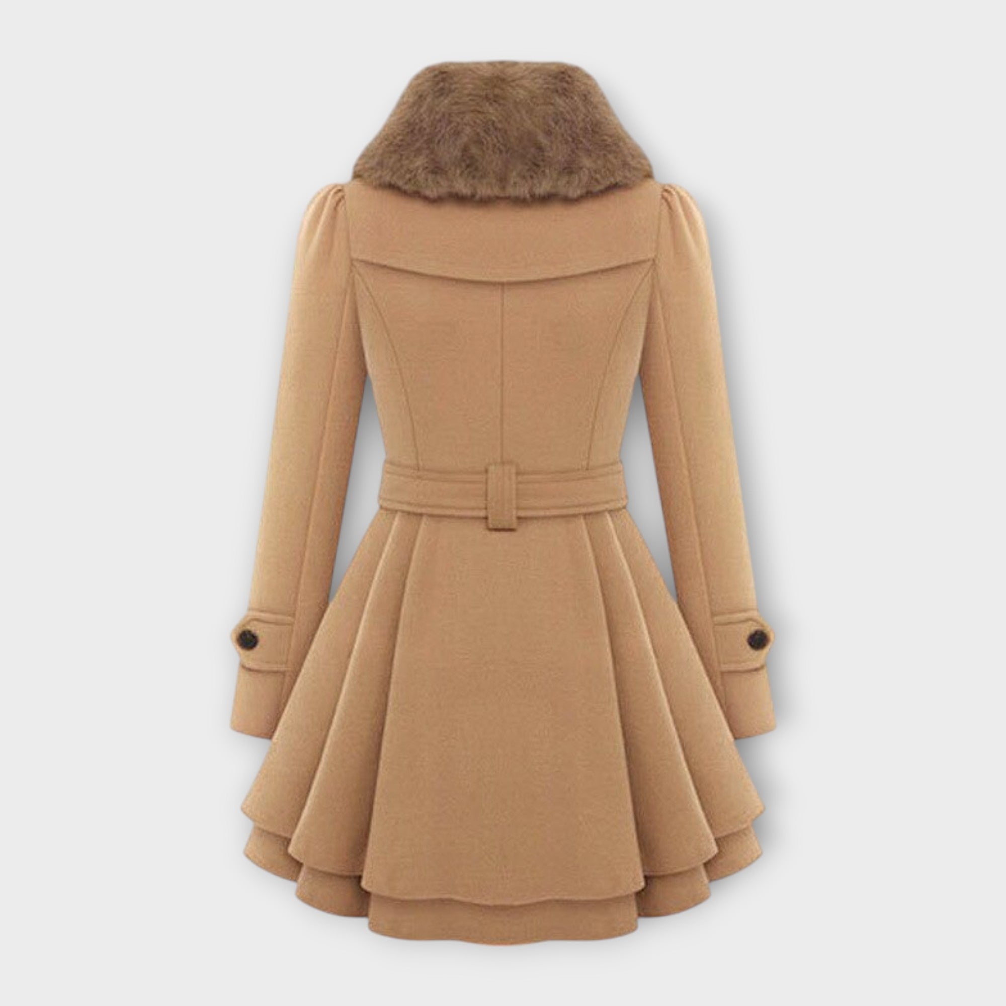ZUZANA | Elegantní kabát s umélou kožešinou