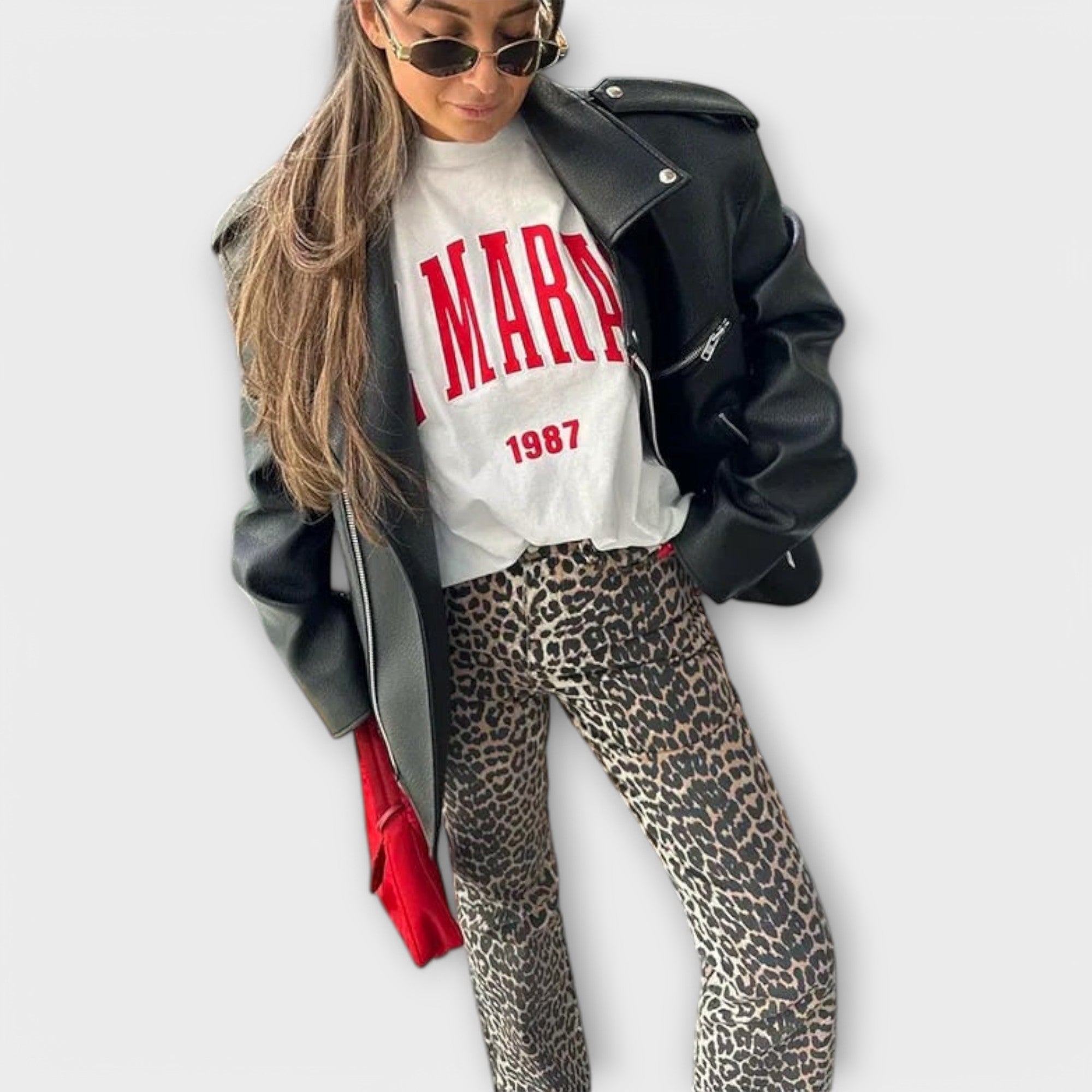 Tereza | Vintage džíny s leopardím potiskem