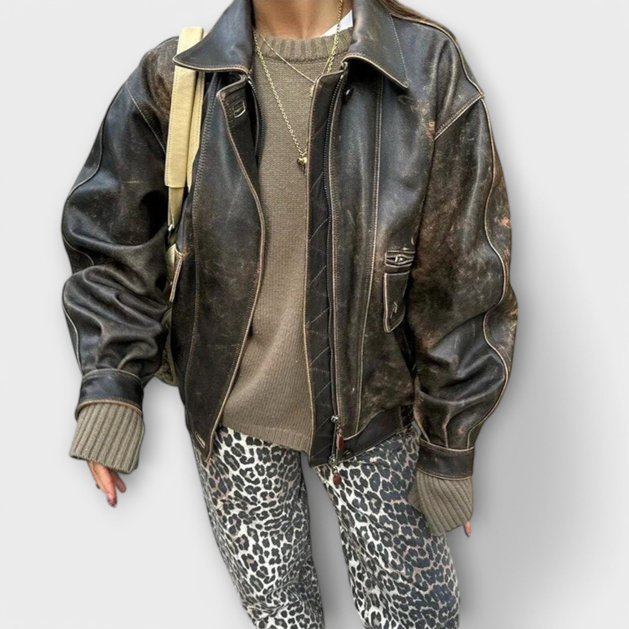 Tereza | Vintage džíny s leopardím potiskem
