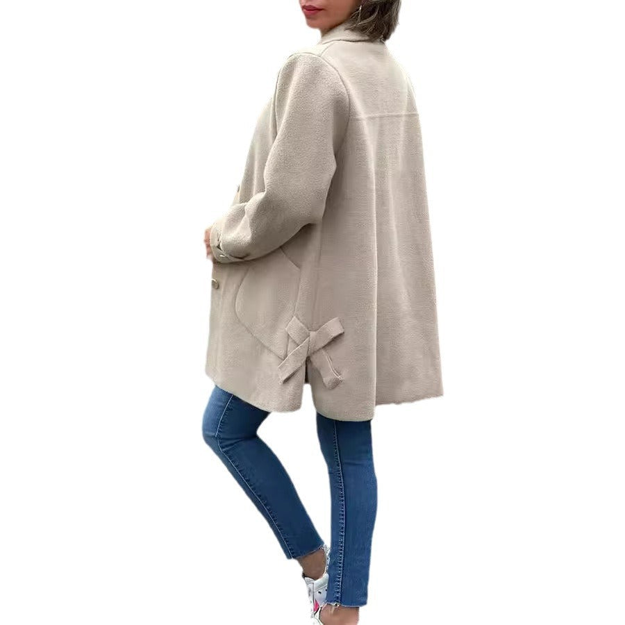 Tereza | Klasický oversize kabát s mašličkami