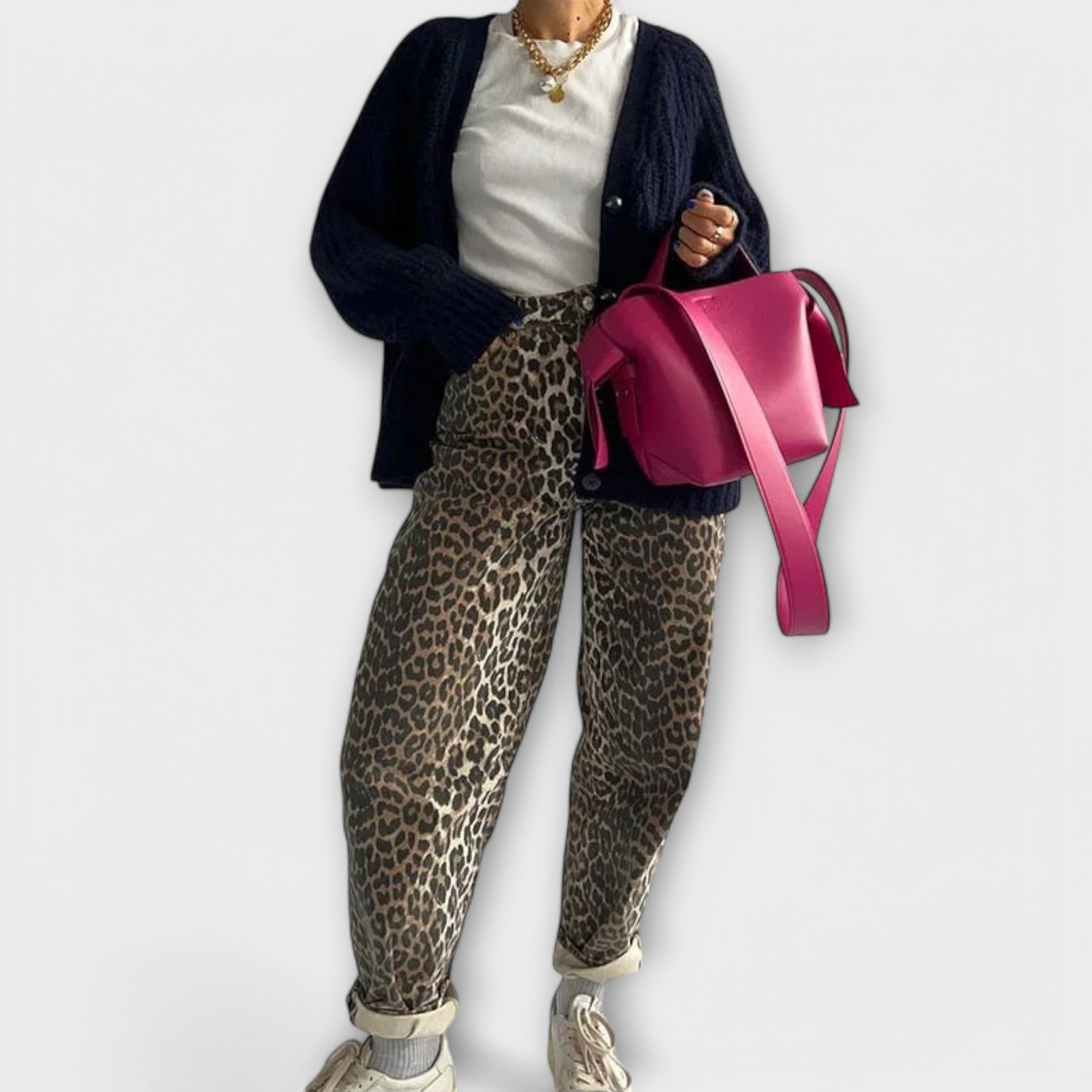 Tereza | Vintage džíny s leopardím potiskem